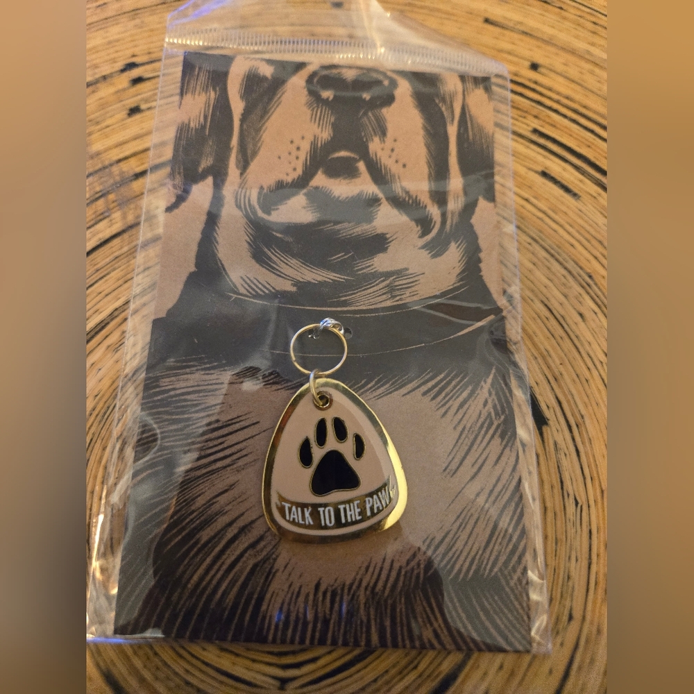 * Dog collar charm "Talk To The Paw"
